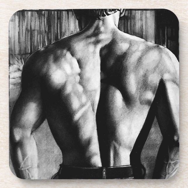 For Men Elegant Masculine Art Male Bodybuilder Coaster (Front)