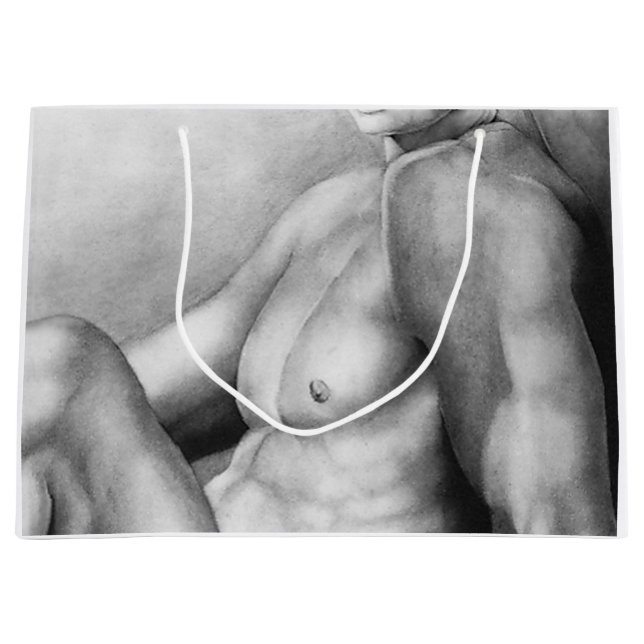 For Men Nude-Male Bodybuilder Art Elegant Large Gift Bag (Front)