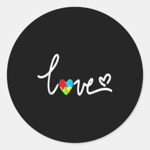 For Men Women Autism Awareness Tee Plus Size Classic Round Sticker