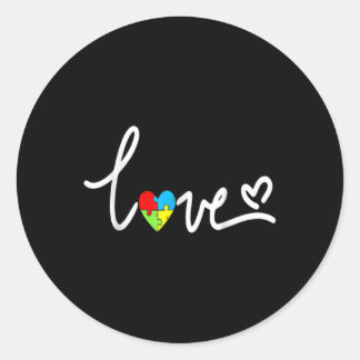 For Men Women Autism Awareness Tee Plus Size  Classic Round Sticker