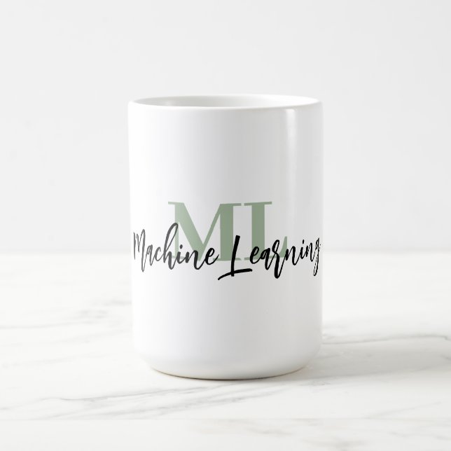 For ML Lovers & Tech Enthusiasts – Sage Green ML  Coffee Mug (Center)