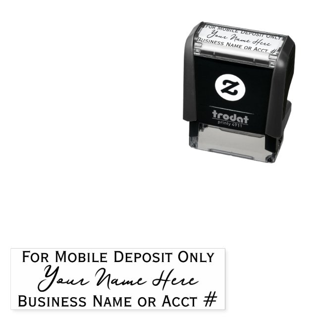 For Mobile Deposit Custom Signature Endorsement Self-inking Stamp (In Situ)