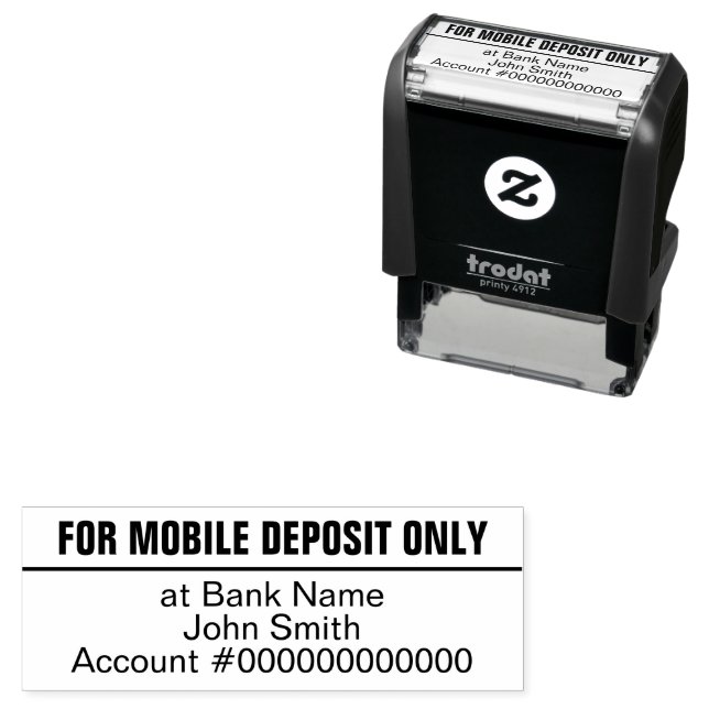 For Mobile Deposit Only at Bank Name Account No. Self-inking Stamp (In Situ)