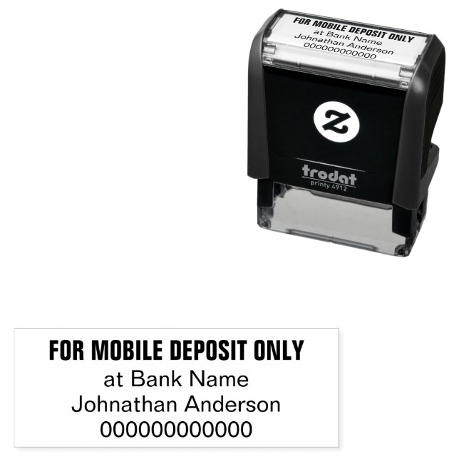 For Mobile Deposit Only Customer Name Banking App Self-inking Stamp (In Situ)