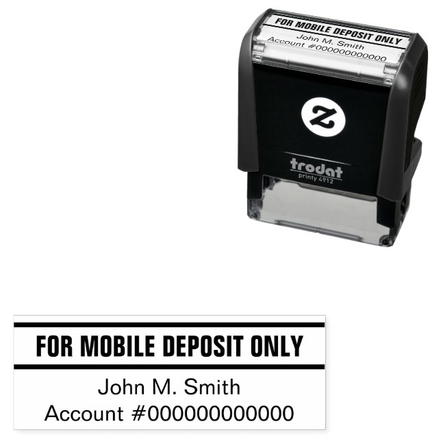 For Mobile Deposit Only Name Bank Account Number Self-inking Stamp (In Situ)