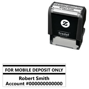 For Mobile Deposit Only Name Bank Account Template Self-inking Stamp