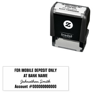 For Mobile Deposit Only Signature Bank Account Self-inking Stamp