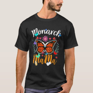 for Mom from Daughter Monarch Mama Floral Graphic T-Shirt