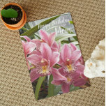For Mom Pink Orchids Floral Birthday Card<br><div class="desc">Floral themed birthday card for Mom that features a photo image of a lovely spray of pink Mini Cymbidium Orchids,  commonly known as Boat Orchids. A lovely,  floral design! Select from matte or glossy style card.</div>