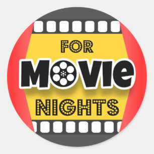 For Movie Nights Classic Round Sticker