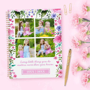 For Mum 4 Photo Collage Watercolor Florals Planner