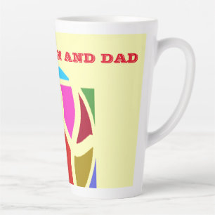 For Mum and Dad art cream colours message Latte Mug