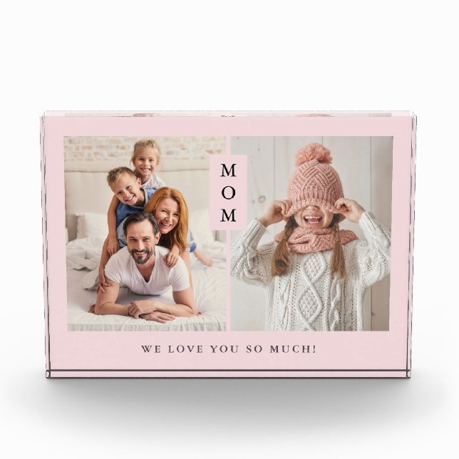 For Mum | Blush Pink Photo Block (Front)