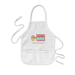 For Mum - Cute cupcake presenting flower to oven Kids Apron