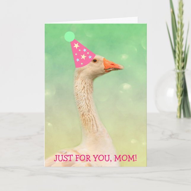 "For Mum" Cute Goose Birthday Card (Front)