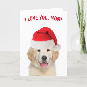 For Mum, Golden Retriever Christmas Card