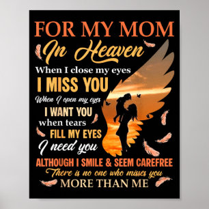 For mum in heaven when close eyes miss mother poster