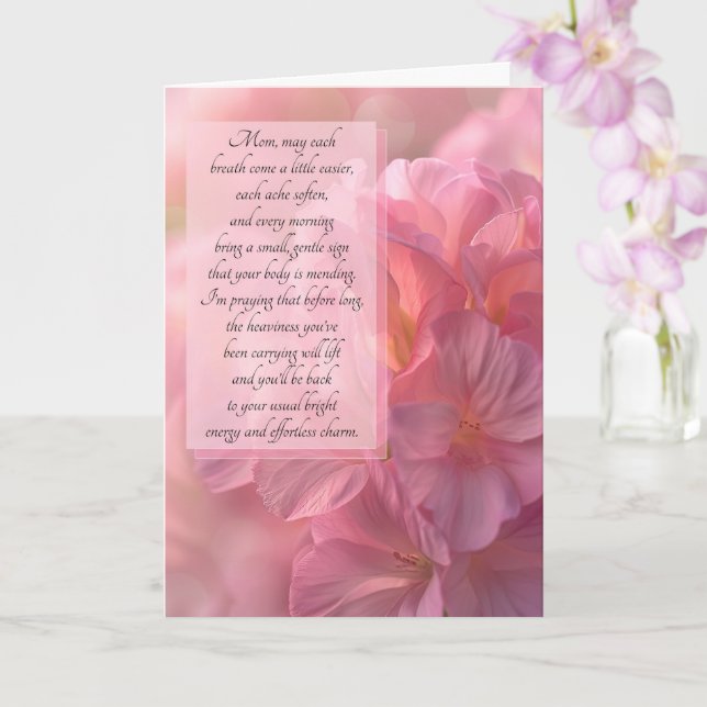 for Mum Sentimental Get Well Botanical Pink Azalea Card (Orchid)