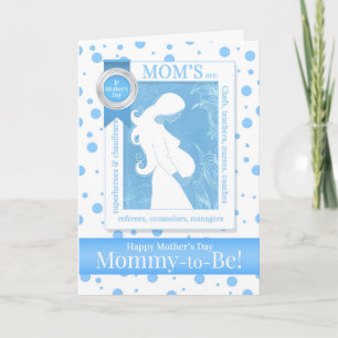 for Mummy-to-be on Mother's Day Blue Polkadot Card