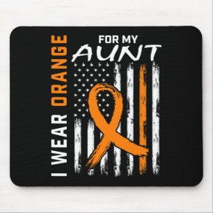 For My Aunt Leukaemia Awareness American Flag Grap Mouse Mat