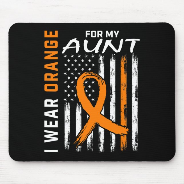 For My Aunt Leukaemia Awareness American Flag Grap Mouse Mat (Front)