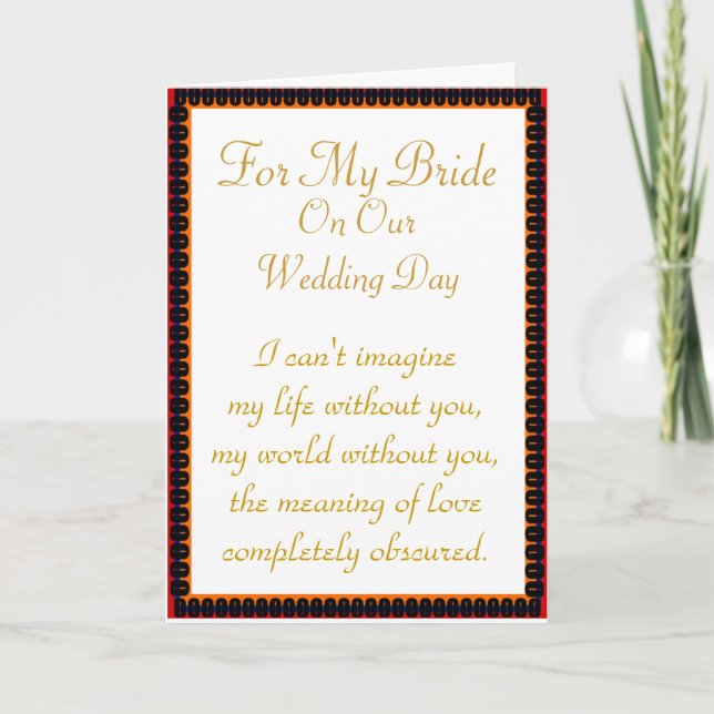 For My Bride: World Before You Card (Front)