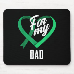 For My Dad Emerald Green Ribbon Liver Cancer Aware Mouse Mat