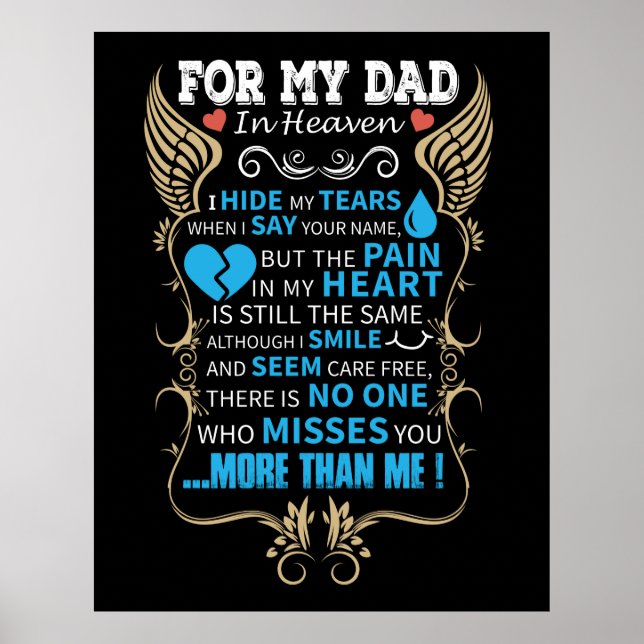 For My Dad In Heaven Poster (Front)