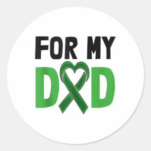 For My Dad Stigma Green Ribbon Shirt Mental Health Classic Round Sticker