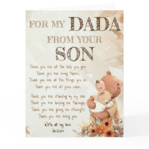 For My Dada Father's Day Greeting Card