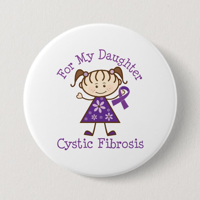 For My Daughter Cystic Fibrosis Awareness 7.5 Cm Round Badge (Front)