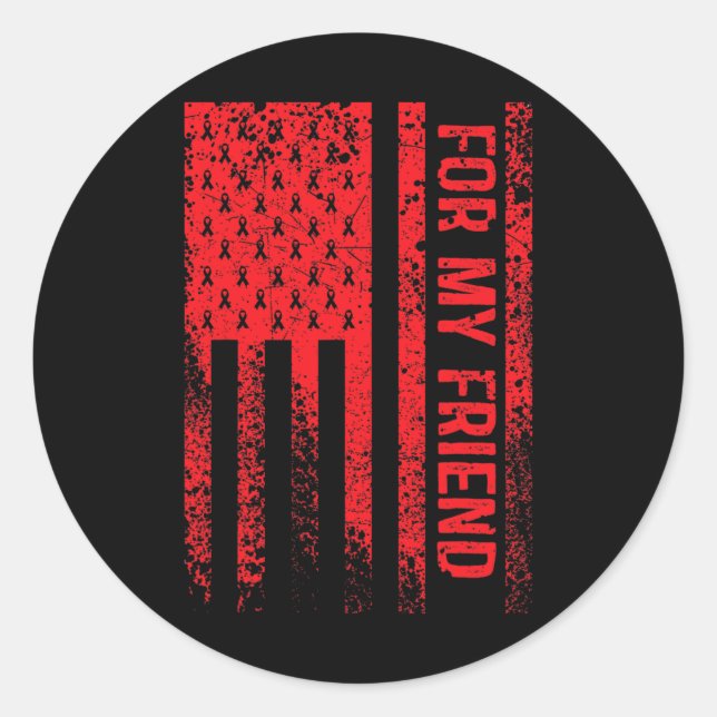 For My Friend Blood Cancer Awareness  Classic Round Sticker (Front)