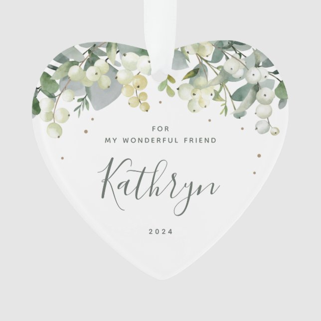 For My Friend Christmas Non-Photo Heart Ornament (Front)