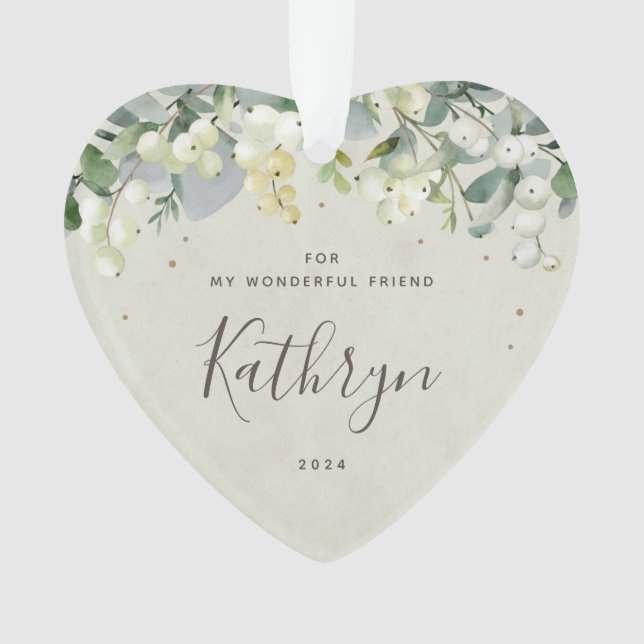 For My Friend Christmas Non-Photo Heart Ornament (Front)