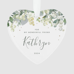 For My Friend Christmas Photo Heart Ornament