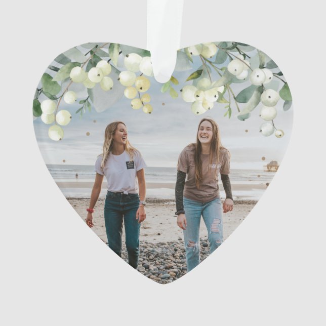 For My Friend Christmas Photo Heart Ornament (Back)