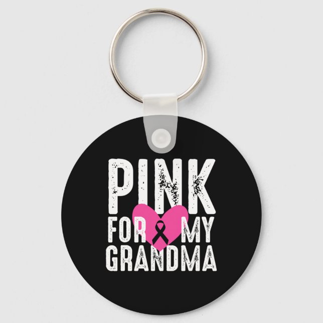 For My Grandma Breast Cancer Awareness Family  Key Ring (Front)