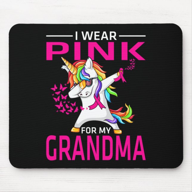 For My Grandma Breast Cancer Awareness Unicorn  Mouse Mat (Front)