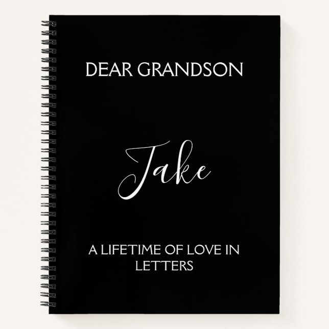 For My Grandson: A Grandmother's Heartfelt Letters Notebook (Front)