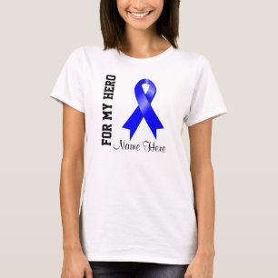 For My Hero Blue Awareness Ribbon T-Shirt