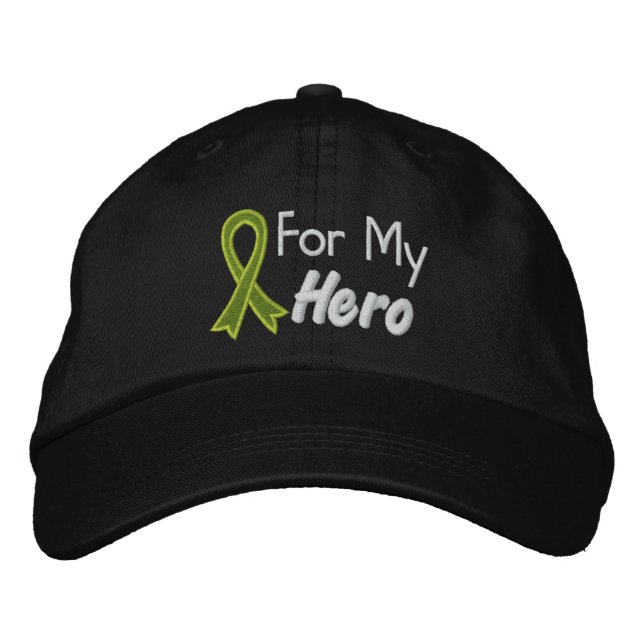 For My Hero - Lymphoma Embroidered Hat (Front)