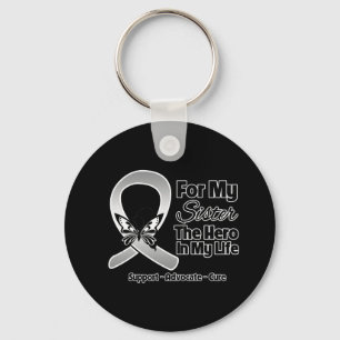 For My Hero My Sister - Brain Cancer Key Ring