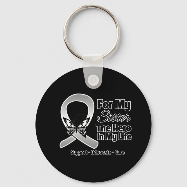 For My Hero My Sister - Brain Cancer Key Ring (Front)