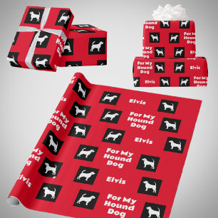 For My Hound Male and Female Dog Silhouettes  Wrapping Paper