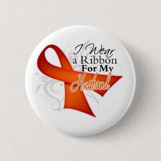 For My Husband - Leukaemia Ribbon 6 Cm Round Badge
