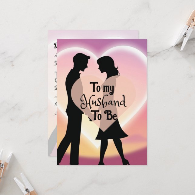 For My Husband-To-Be Card (Front/Back In Situ)
