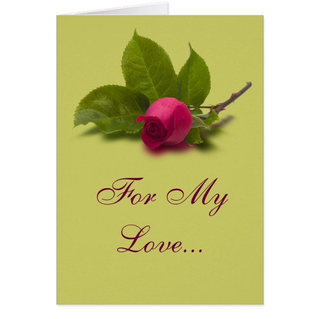 For My Love Red Rose Card (Front)