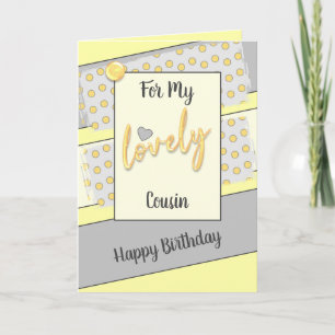 For my lovely cousin birthday yellow card