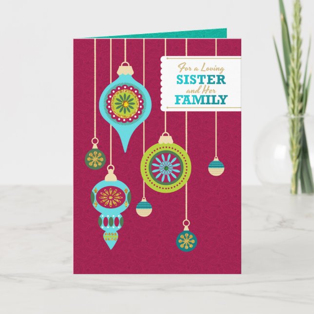 For My Loving Sister & Her Family | Christmas Card (Front)