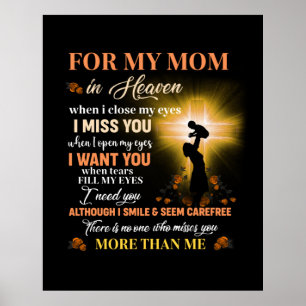 For My Mum In Heaven Memorial Day Gift For Son Poster